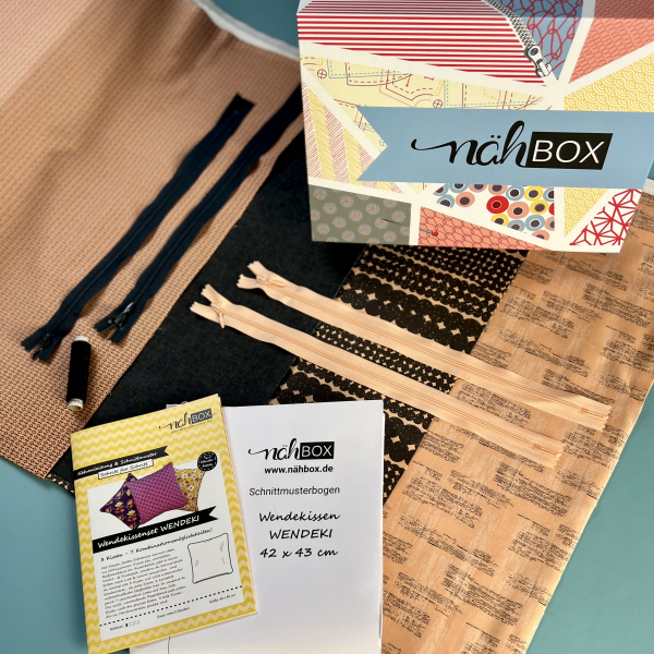 Nähbox 4er Wendekissenset WENDEKI orange anthrazit